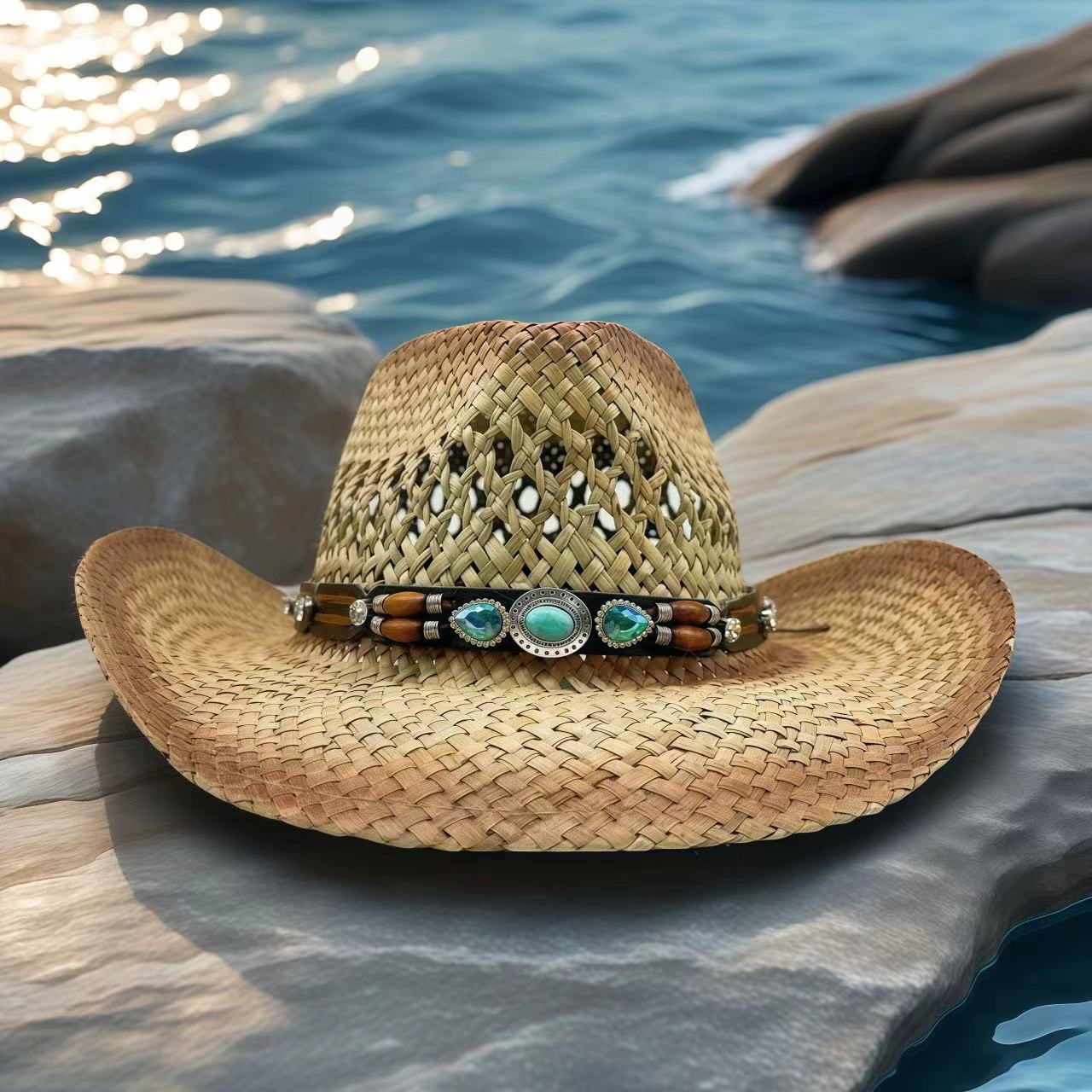 Cowboy Hat Straw - Chapéu de Cowboy com Strass, Chapéu