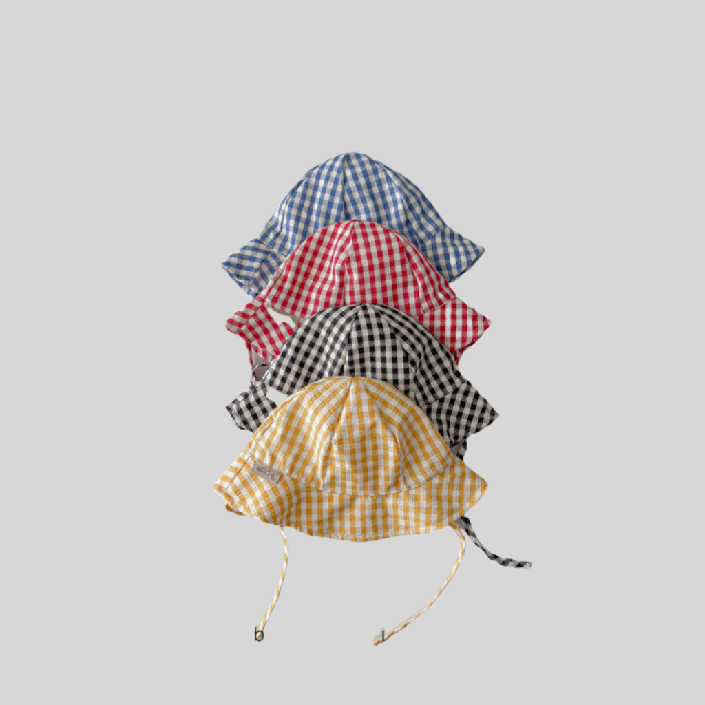 Ins estilo xadrez bebê balde c - Sun Hat Wide Brim avaliação e preço